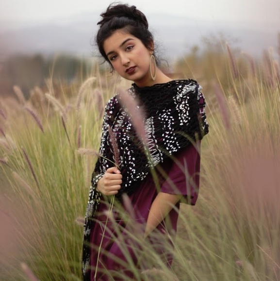 Hand Knit Poncho - Picture 1 of 5